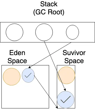 그 이유는 Minor GC의 대상이 Eden에만 국한되는 게 아니라 Survivor 영역까지 Minor GC를 하기 때문이다.