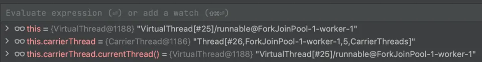 Virtual Thread의 Carrier Thread와 Carrier Thread의 currentThread